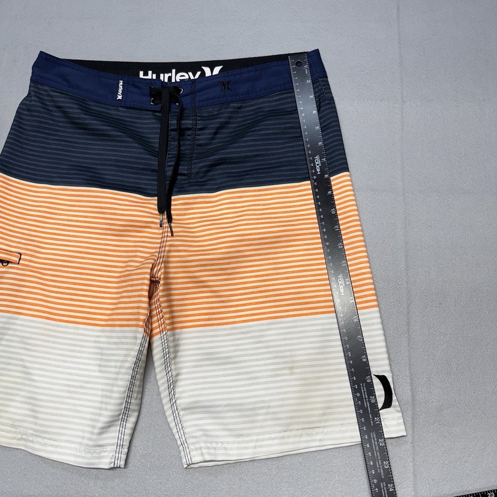 Hurley Phantom Board Shorts Mens 34 Blue Orange Striped Surf Swim‎ Trunks Beach - Picture 8 of 17